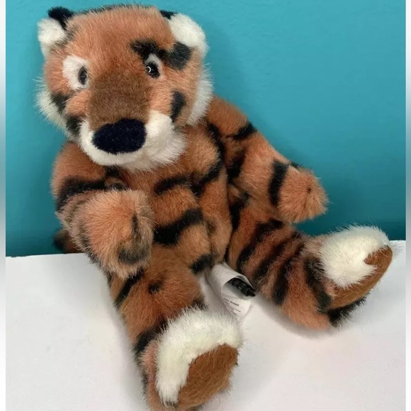 Rare Small Russ Tickles Tiger Cub Soft Toy Teddy Heartcraft Collection Vintage - Picture 2 of 10